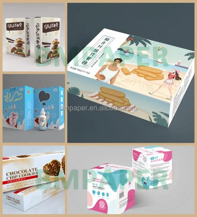  325gsm 350gsm White Food Board For Frozen Food Packaging 37" x 25" حجیم بالا