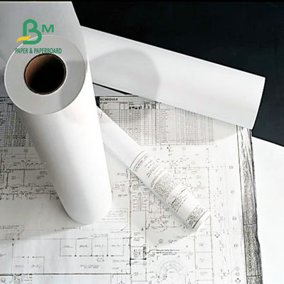 رول باند بدون روکش CAD فرمت عریض 20 # کاغذ پلاتر 24 اینچ x 150