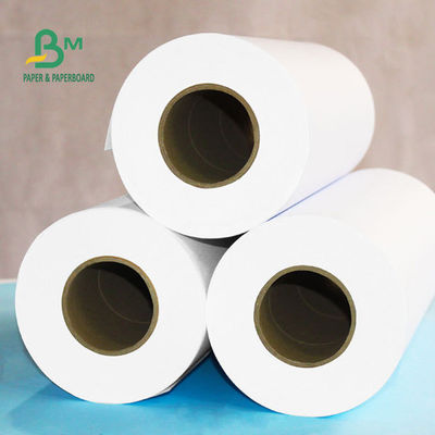 92% سفیدی رول کاغذ پلاتر 80 گرمی، رول کاغذ سفید ساده برای پلاتر CAD 24 اینچ X 150 فوت