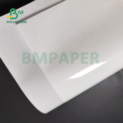 کاغذ چسب سفید براق 75gsm 80gsm برای پوشش سوپرمارکت یک طرفه ریخته گری
