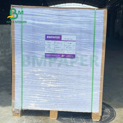 کاغذ چسب سفید براق 75gsm 80gsm برای پوشش سوپرمارکت یک طرفه ریخته گری