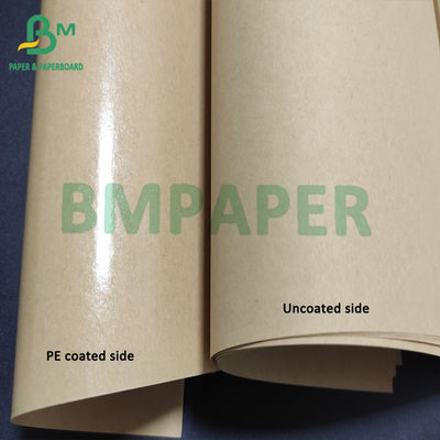 کاغذ استوک لیوان با روکش پلی اتیلن تک، کاغذ کرافت قهوه ای 70 گرم + 15 گرم درجه غذایی پلی اتیلن