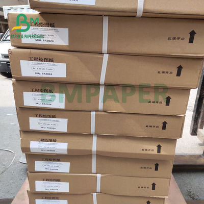 رول کاغذ پلاتر CAD 80 گرمی با دمای بالا برای طراحی مهندسی 508 میلی متر