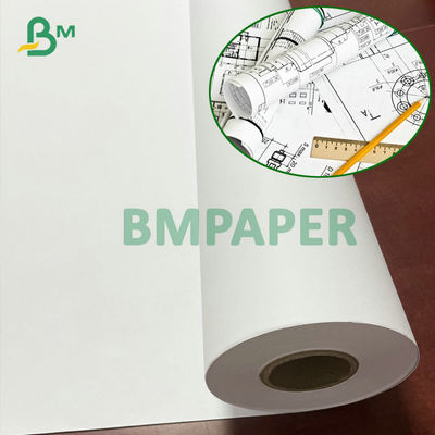 کاغذ مهندسی 2 اینچی هسته سفید جوهر افشان 20# رول باند CAD 24 اینچ x 300 فوت
