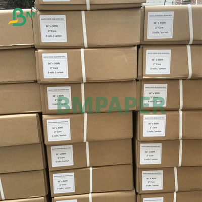 کاغذ مهندسی 2 اینچی هسته سفید جوهر افشان 20# رول باند CAD 24 اینچ x 300 فوت