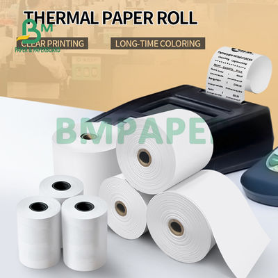 رول کاغذ پرینتر حرارتی 65 گرمی بدون BPA برای رسید صندوقدار 80 میلی متر 57 میلی متر