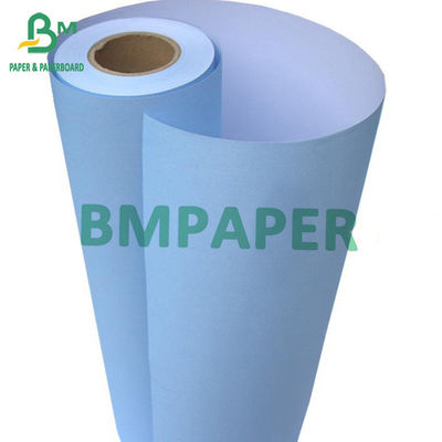 80gm کاغذ چاپگر جوهر آمیزی یک طرف آبی، یک طرف سفید 880mm X 50m 100m 150m رول هسته 2&quot;