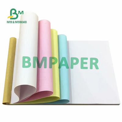 55gsm NCR کاغذ بدون کربن سفید زرد قرمز آبی رنگ فاکتور کاغذ سیاه تصویر