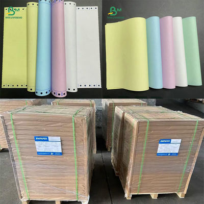 55gsm NCR کاغذ بدون کربن سفید زرد قرمز آبی رنگ فاکتور کاغذ سیاه تصویر