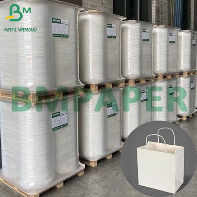 70 گرمی کاغذ کرافتی سفید سفید شده پهنای رول 1100 میلی متر کاغذ کرافتی برای کیسه های خرید