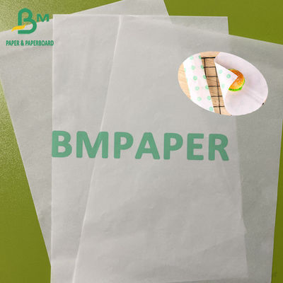 35gsm 40gsm کاغذ حفاظت از روغن کاغذ ضد چرب سفید در رول ها اندازه سفارشی برای بسته بندی مواد غذایی