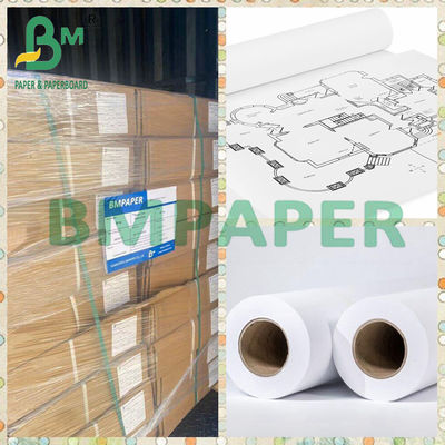 24&quot; X 150ft 20lb کاغذ بسته سفید CAD رول های جوهر برای طراحی مهندسی