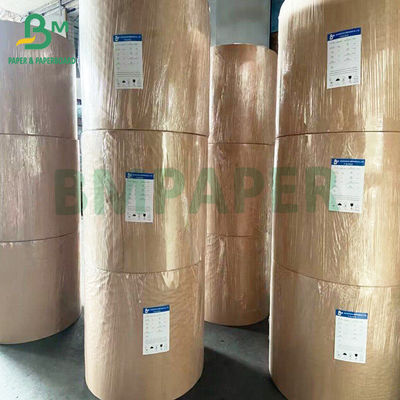 بازیافتی 40 گرمی پرمیوم یک طرفه رنگ قهوه ای درخشنده کیسه kraft کاغذ رول
