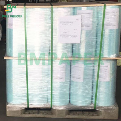 40-60gm یک طرفی کاغذ شیشه ای درخشان برای برچسب کاغذ پشت سفید زرد آبی