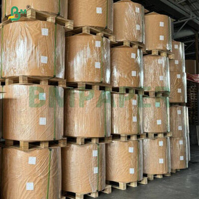 40gm یک طرف درخشان سفید خالص ماشین شیشه ای کاغذ کرافت در رول