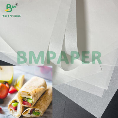 مقاومت در برابر رطوبت 25gsm تا 40gsm رول کاغذ سفید درجه غذایی برای بسته بندی تورتیلا
